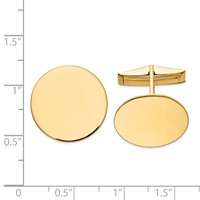 14K Mens Circular Polished Cuff Links view 2