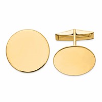 14K Mens Circular Polished Cuff Links view 1