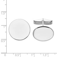 14K White Gold Mens Circular Cuff Links view 2