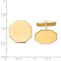 14K Yellow Gold Mens Octagonal Cuff Links view 2