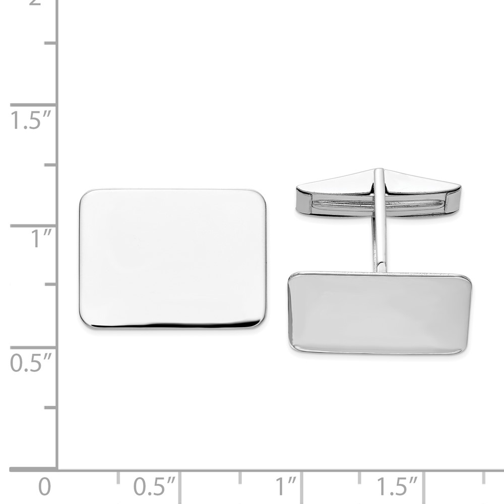 14K WG Men's Rectangular Cuff Links (MC252)
