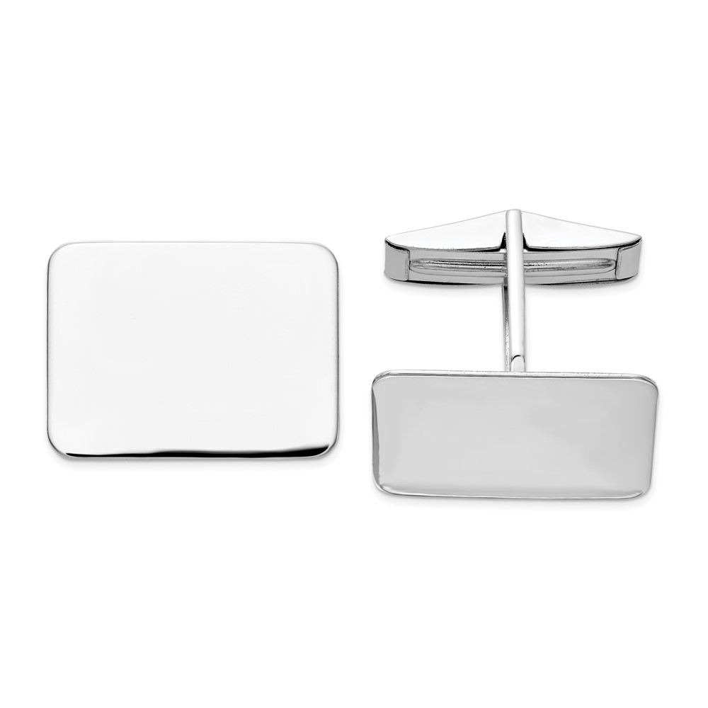 14K WG Men's Rectangular Cuff Links (MC252)
