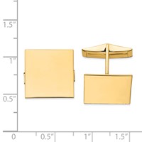 14K Mens Square Cuff Links view 2