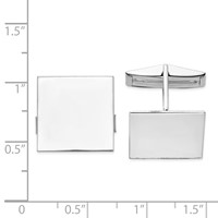 14K White Gold Mens Square Cuff Links view 2