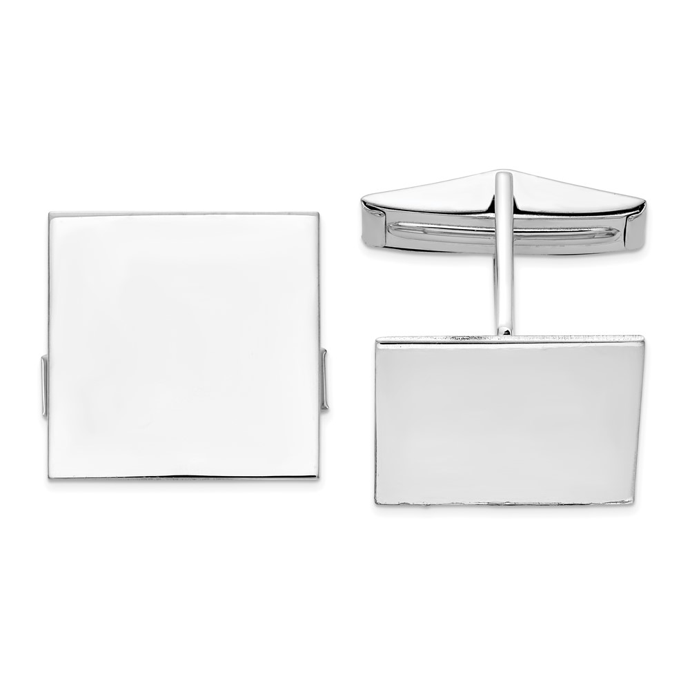 14K White Gold Mens Square Cuff Links