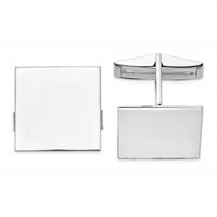 14K White Gold Mens Square Cuff Links view 1