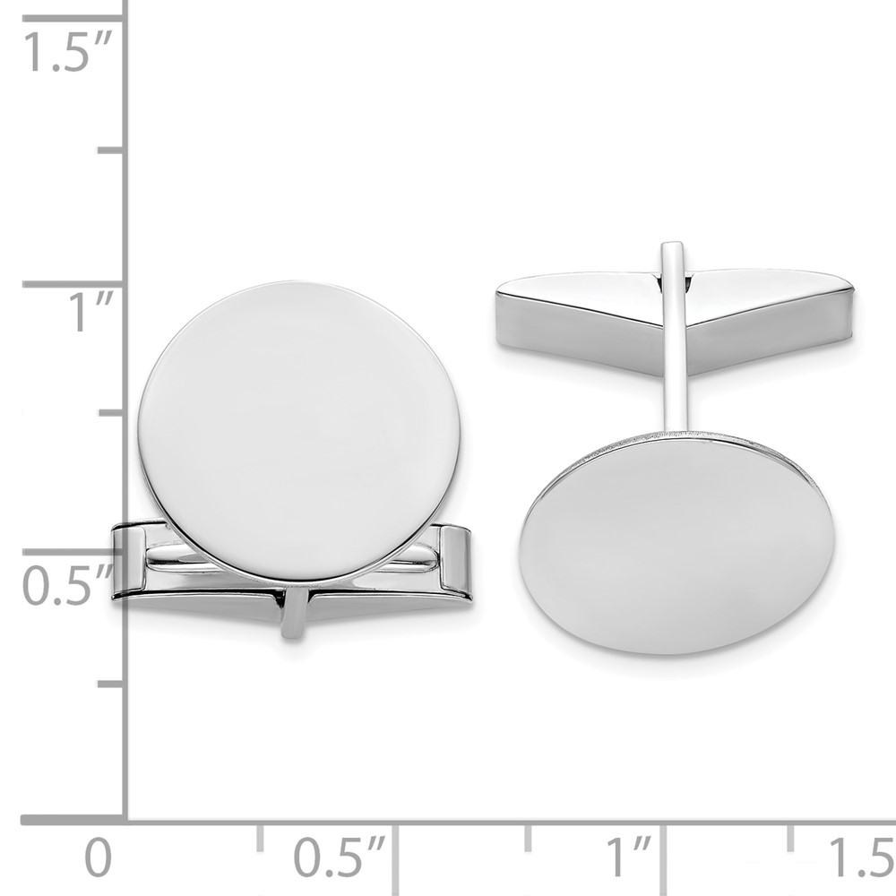 14K White Gold Men's Circular Cuff Links (MC261)