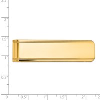 14K Yellow Gold Mens Grooved Polished Money Clip view 3