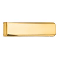 14K Yellow Gold Mens Grooved Polished Money Clip view 1