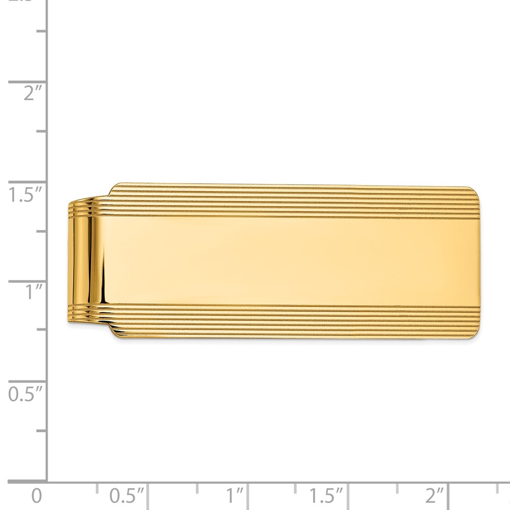 14k Men's Grooved Polished Money Clip (MC29)