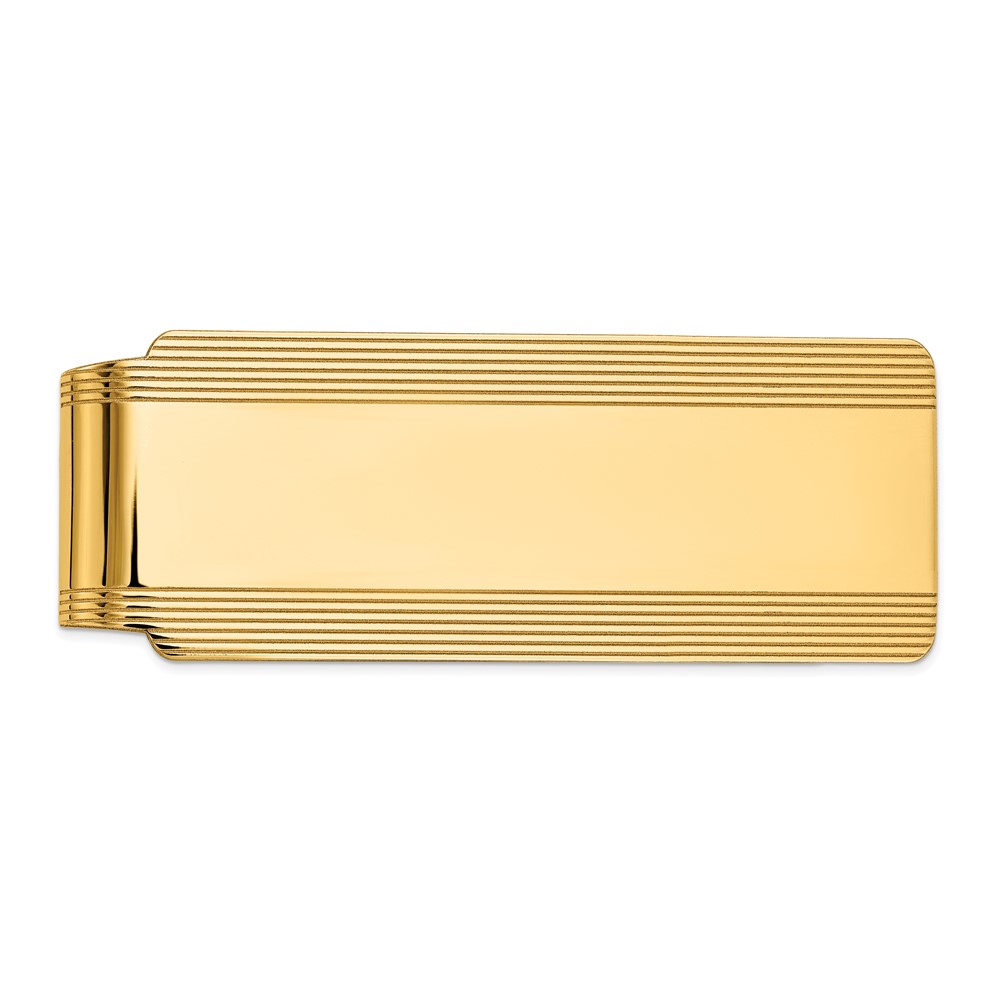14k Men's Grooved Polished Money Clip (MC29)