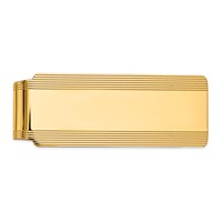 14K Mens Grooved Polished Money Clip view 1