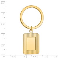14K Textured Rectangle Disc Key Ring view 2