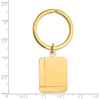 14K Grooved Rectangle Disc Key Ring view 2