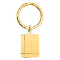 14K Grooved Rectangle Disc Key Ring view 1