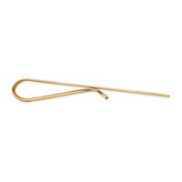14K Yellow Gold Mens Grooved Engravable Diagonal Tie Bar view 2