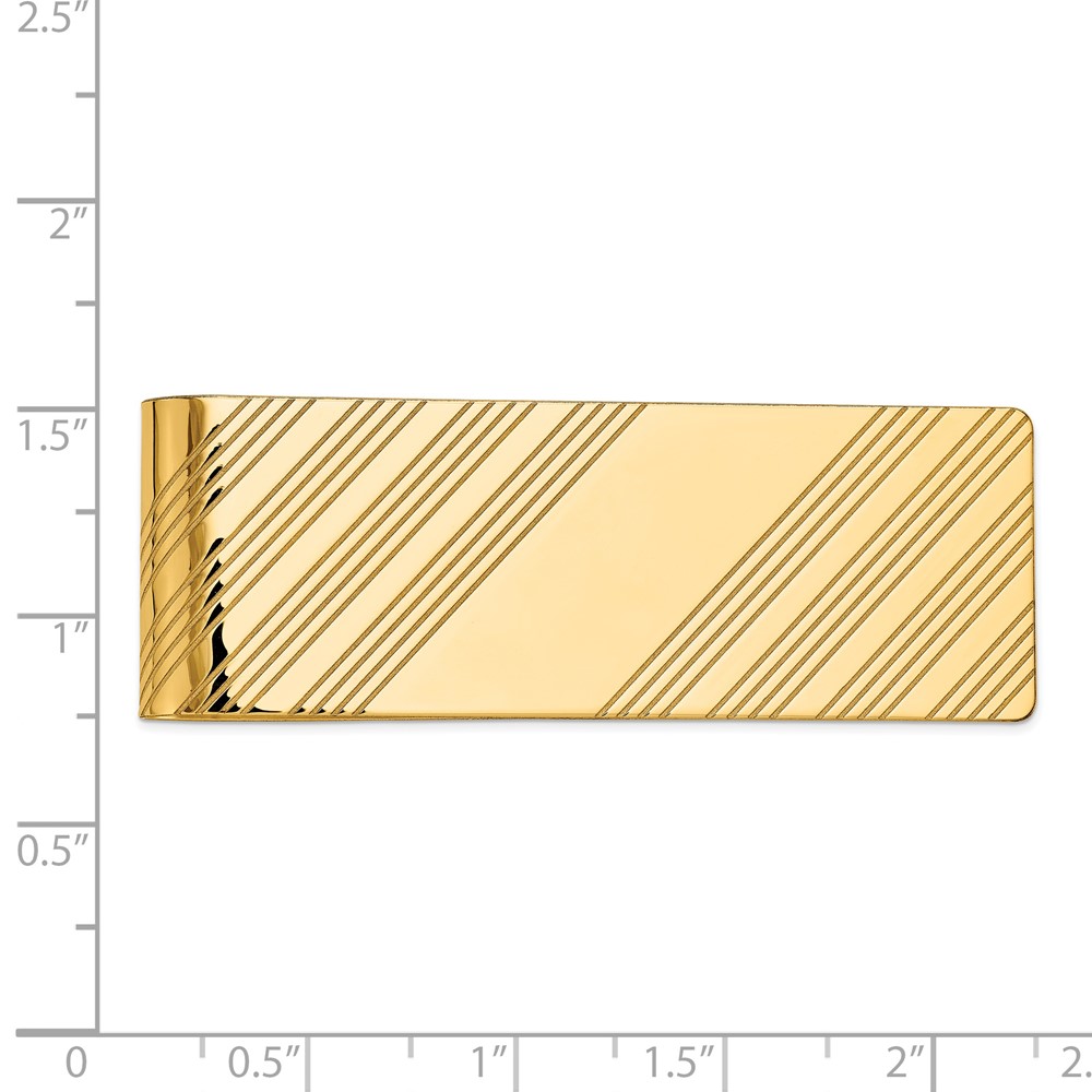 14k Men's Grooved Polished Money Clip (MC49)