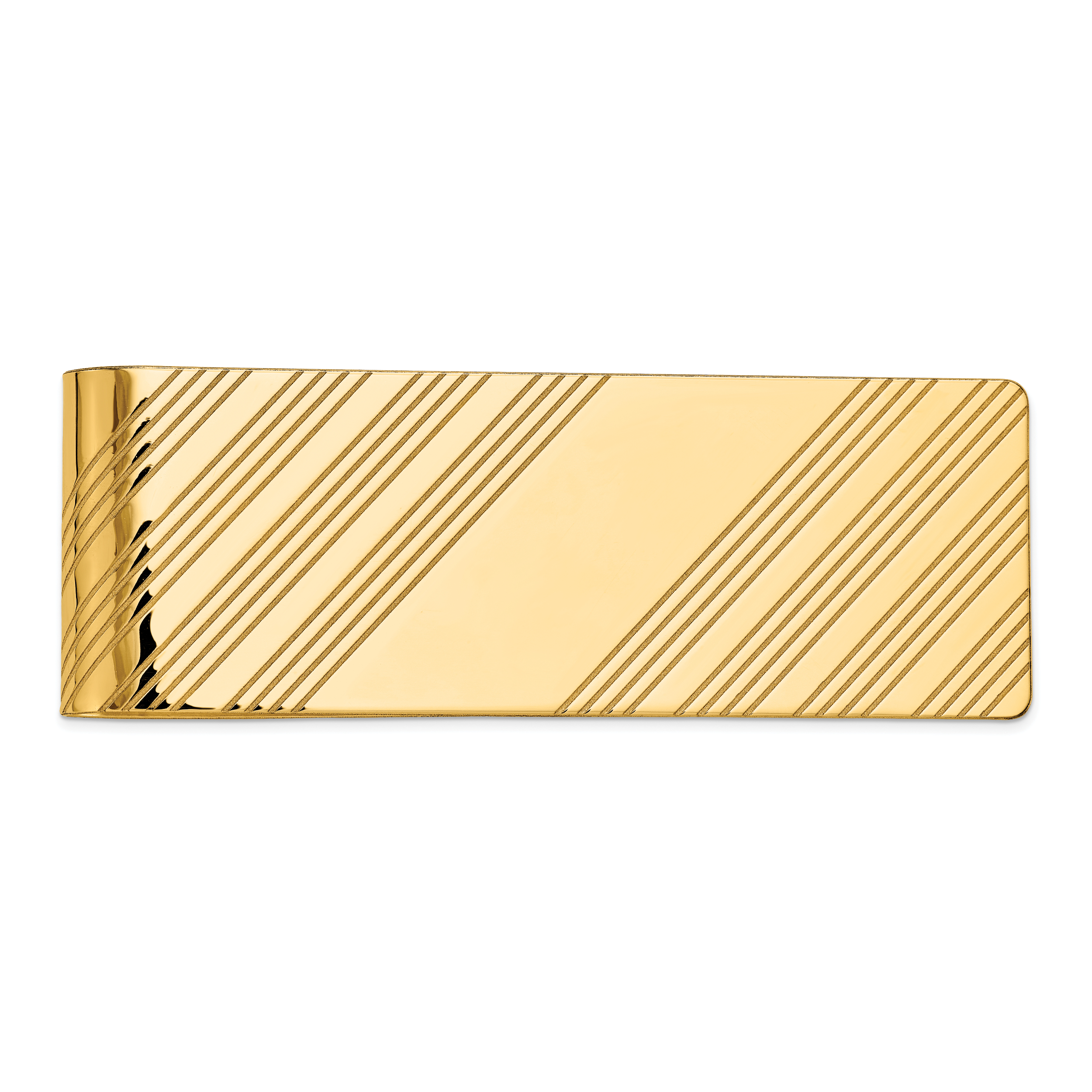 14k Men's Grooved Polished Money Clip (MC49)