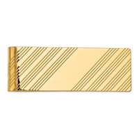 14K Yellow Gold Mens Grooved Polished Money Clip view 1