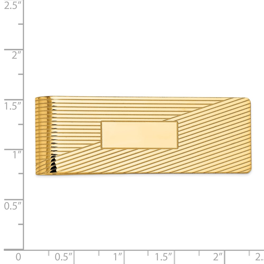 14k Men's Grooved Polished Money Clip (MC51)