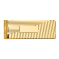 14K Yellow Gold Mens Grooved Polished with Engraving Area Money Clip view 1