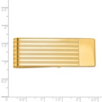 14K Yellow Gold Mens Grooved Polished Money Clip view 3