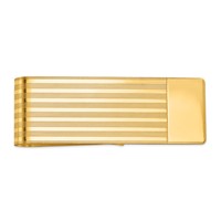 14K Yellow Gold Mens Grooved Polished Money Clip view 1