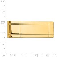 14K Yellow Gold Mens Grooved Polished Money Clip view 3