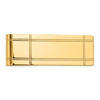 14K Yellow Gold Mens Grooved Polished Money Clip view 1
