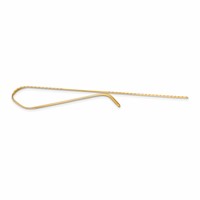 14K Yellow Gold Mens Grooved Engravable Diagonal Tie Bar view 2