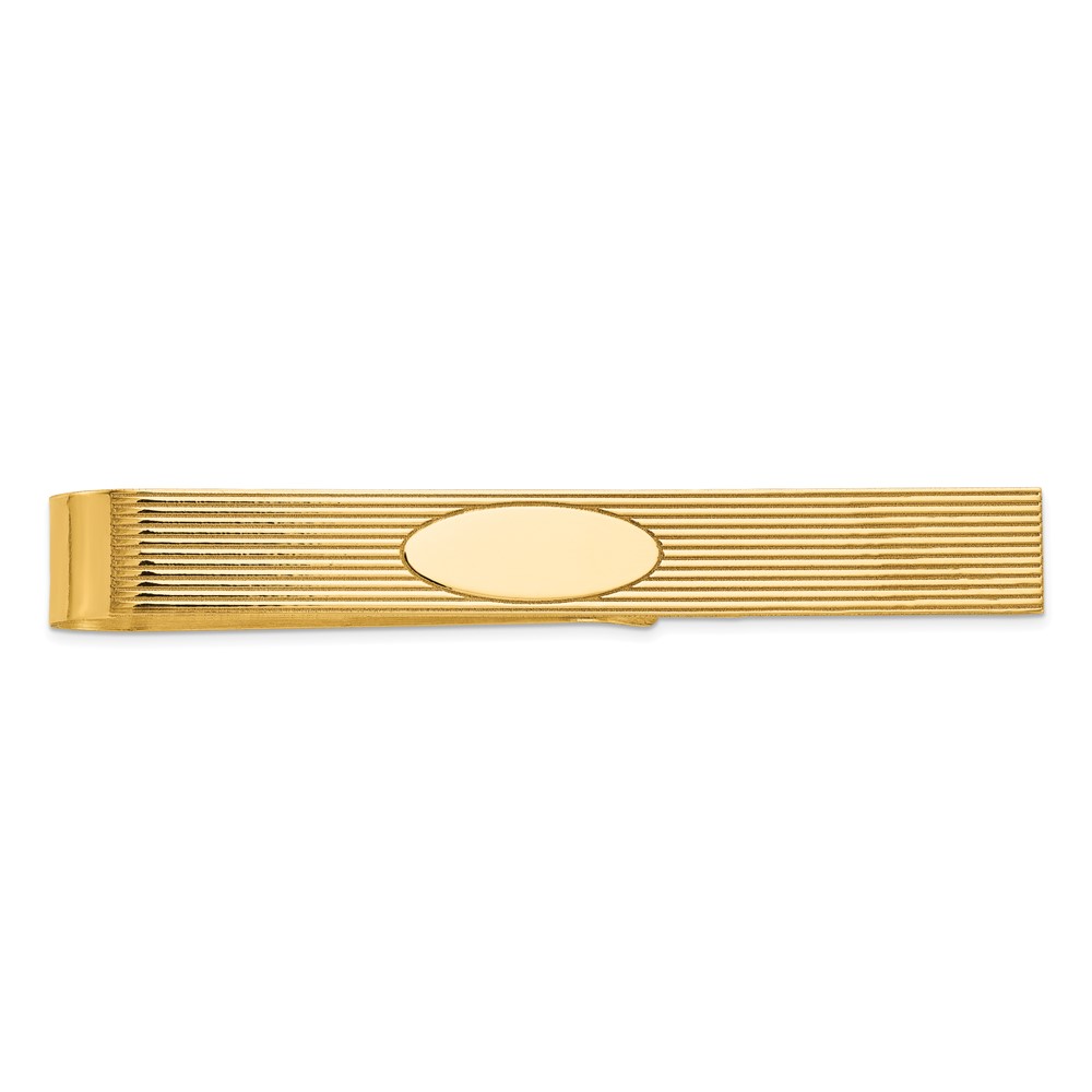 14k Men's Grooved EngravableTie Bar (MC55)