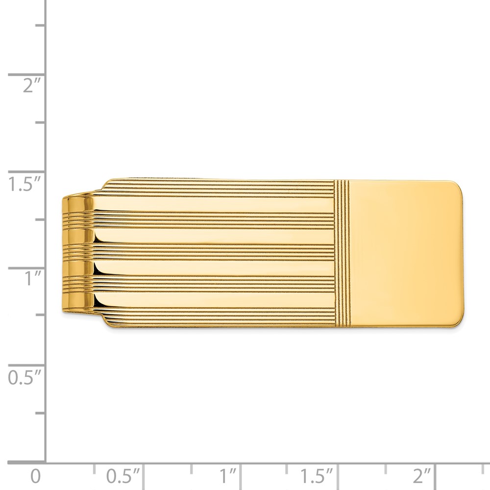 14k Men's Grooved Polished Money Clip (MC6)