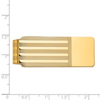14K Yellow Gold Mens Grooved Polished Money Clip view 3