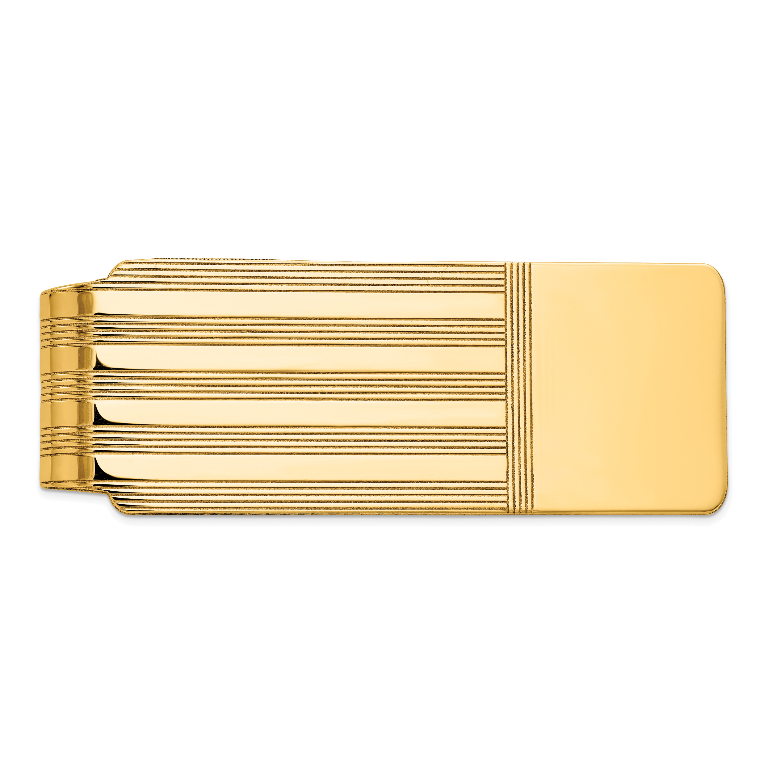 14k Men's Grooved Polished Money Clip (MC6)