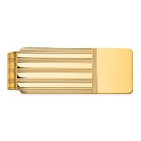 14K Yellow Gold Mens Grooved Polished Money Clip view 1