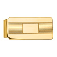 14K Yellow Gold Mens Engravable Money Clip view 1
