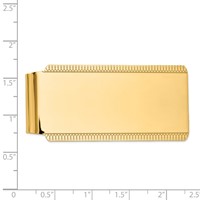 14K Yellow Gold Mens High Polish Textured Design Money Clip view 3