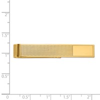 14K Yellow Gold Mens Grooved Engravable Tie Bar view 3