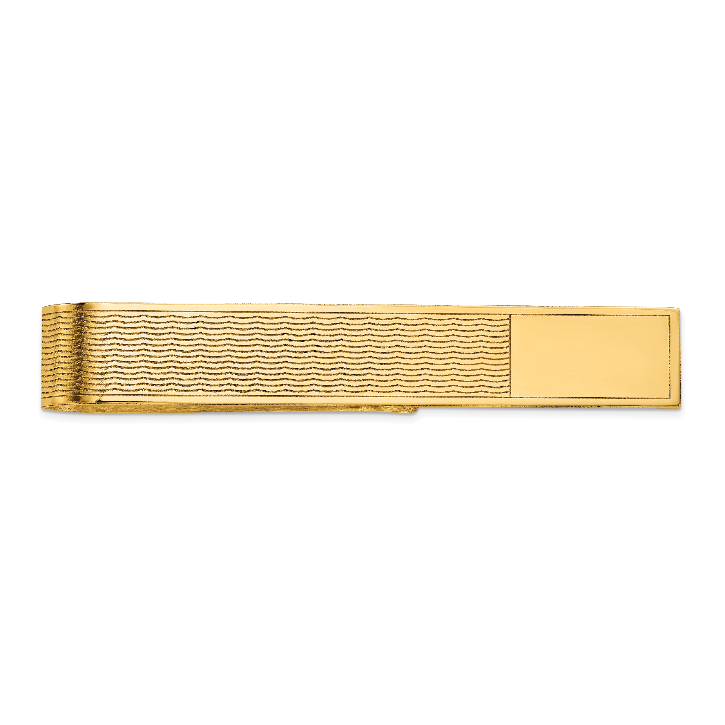 14k Men's Grooved Engravable Tie Bar (MC80)