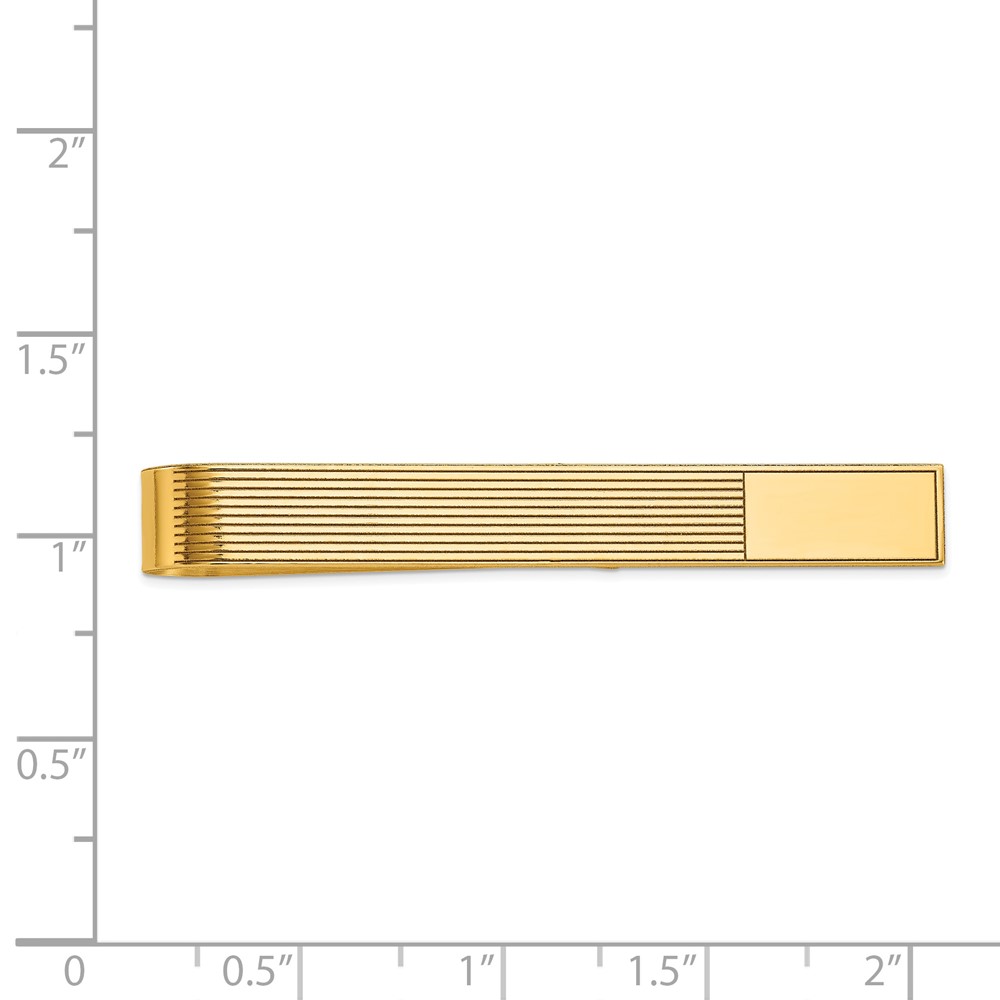 14k Men's Grooved Engravable Tie Bar (MC81)