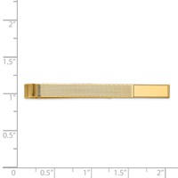 14K Yellow Gold Mens Grooved Engravable Tie Bar view 3