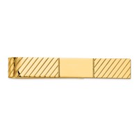 14K Yellow Gold Mens Polished Engravable Tie Bar view 1
