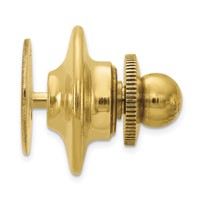 14K Yellow Gold Mens Oval with Line Design Tie Tac view 2