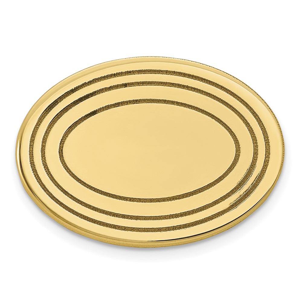 14K Yellow Gold Mens Oval with Line Design Tie Tac