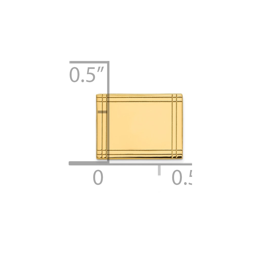 14k Men's Rectangular w/Line Design Tie Tac (MC89)