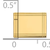 14K Yellow Gold Mens Rectangular with Line Design Tie Tac view 3
