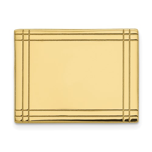 14K Yellow Gold Mens Rectangular with Line Design Tie Tac