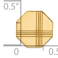 14K Yellow Gold Mens Octagon with Line Design Tie Tac view 3
