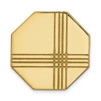 14K Yellow Gold Mens Octagon with Line Design Tie Tac view 1