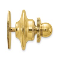 14K Yellow Gold Mens Octagon with Grooved Design Tie Tac view 2